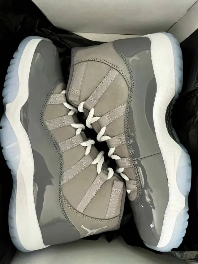 2021 Nike Air Jordan 11 XI Retro Cool Grey 1.5Y/2.5Y Whi...