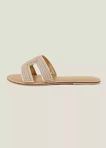 Accessorize Bella Beaded Wide Fit Sandals | Grattan