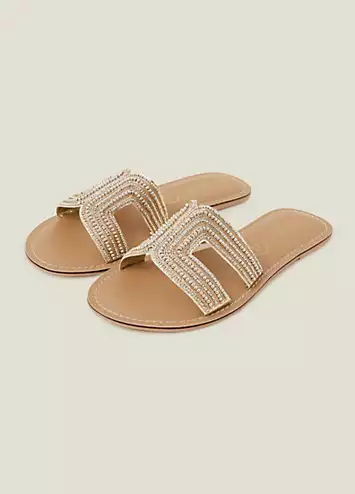 Accessorize Bella Beaded Wide Fit Sandals | Grattan