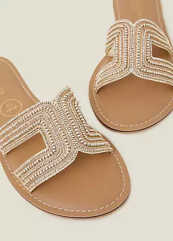 Accessorize Bella Beaded Wide Fit Sandals | Grattan