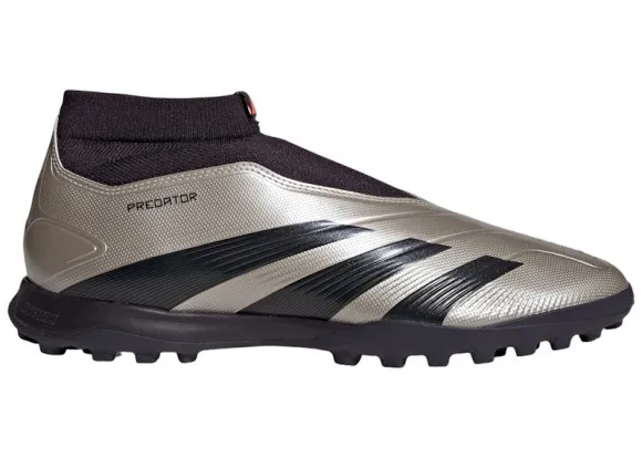 adidas Predator League Laceless Turf Platinum Metallic Aurora Black Turbo