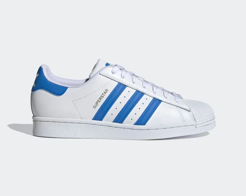 Adidas Superstar Cloud White True Blue Gold Metallic H68093