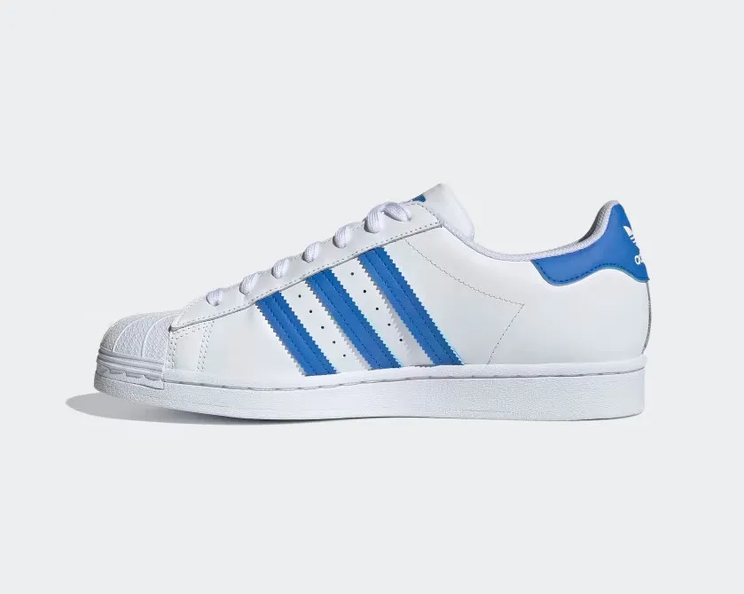 Adidas Superstar Cloud White True Blue Gold Metallic H68093