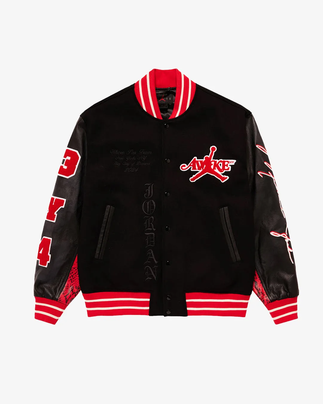 Air Jordan X Awake NY Varsity Jacket Black