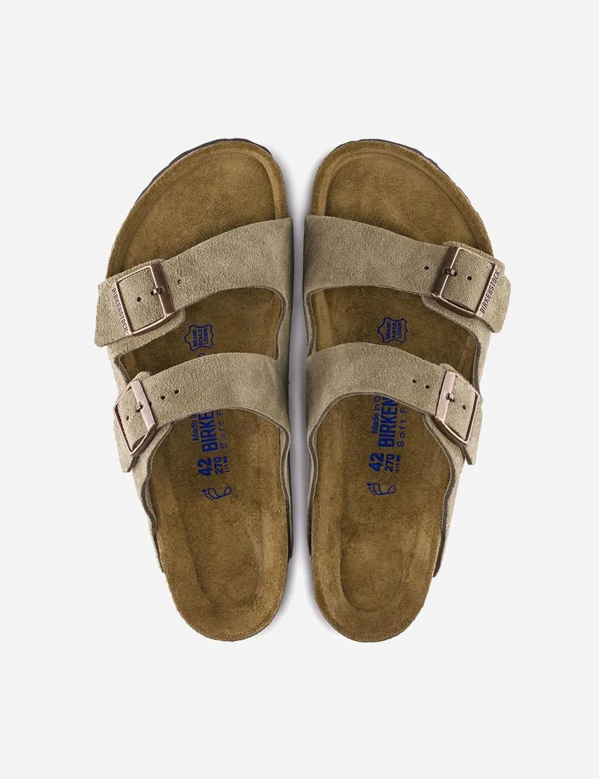 Arizona Regular Suede Sandals - Taupe Brown