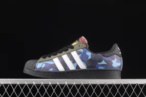 BAPE x Adidas Superstar 80s Bape Multi Camo Core Black Metallic Gold GZ8982