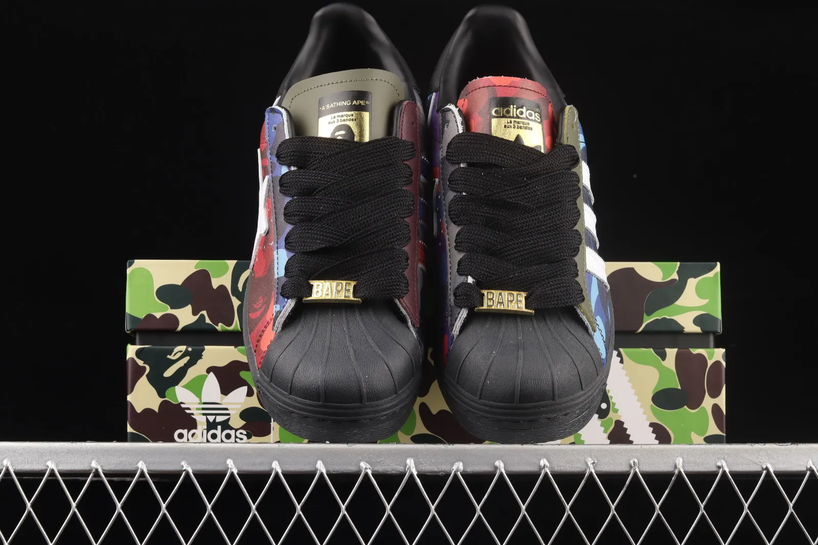 BAPE x Adidas Superstar 80s Bape Multi Camo Core Black Metallic Gold GZ8982