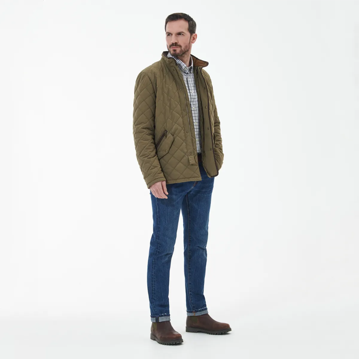 Barbour Waterproof Shoveler Quilted Men's Jacket | Clay