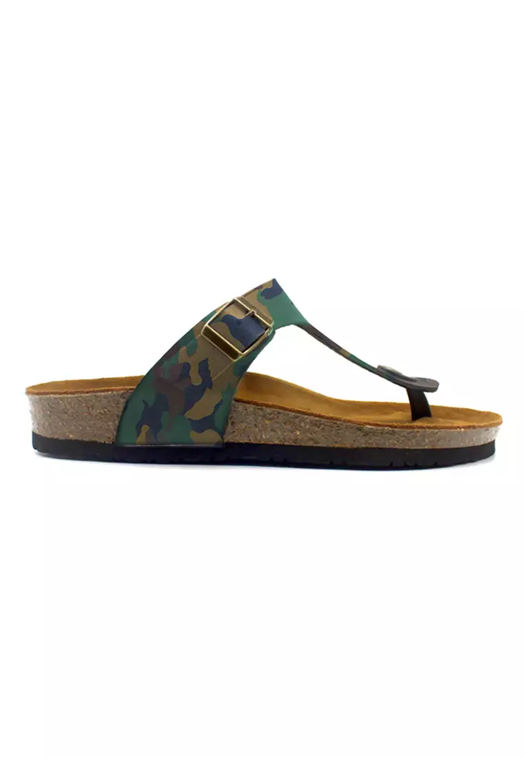 Berlin - Camouflage Leather Sandals & Flip Flops