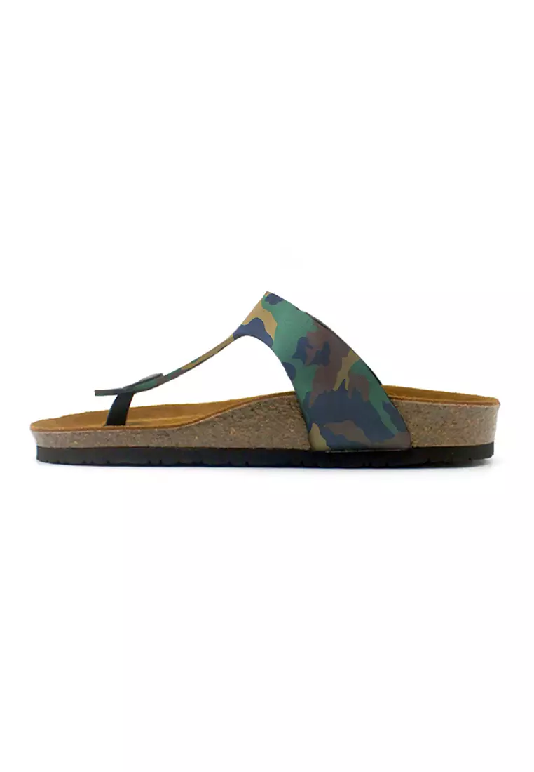 Berlin - Camouflage Leather Sandals & Flip Flops