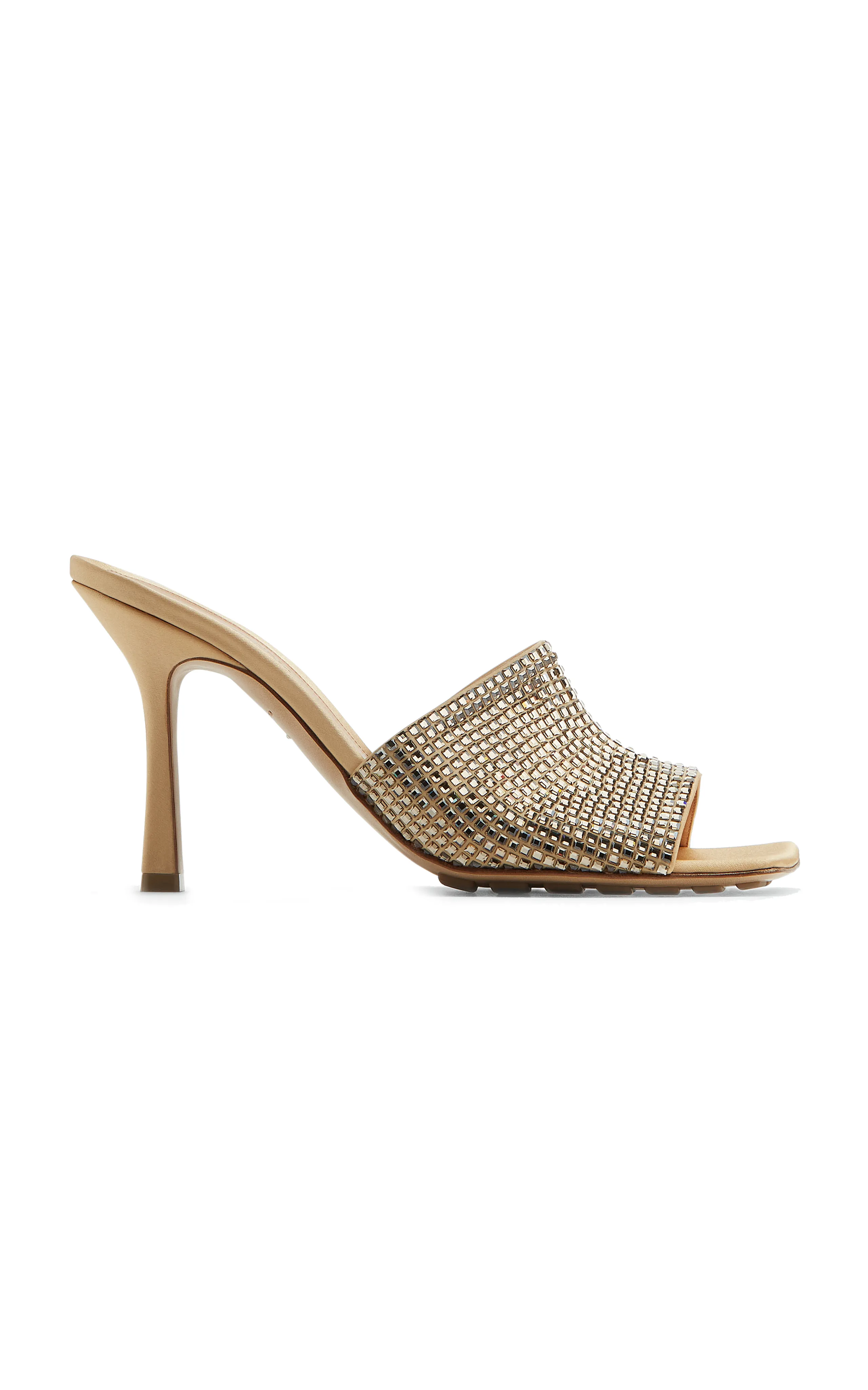 Bottega Veneta Sparkle Slide Stretch Satin Sandals