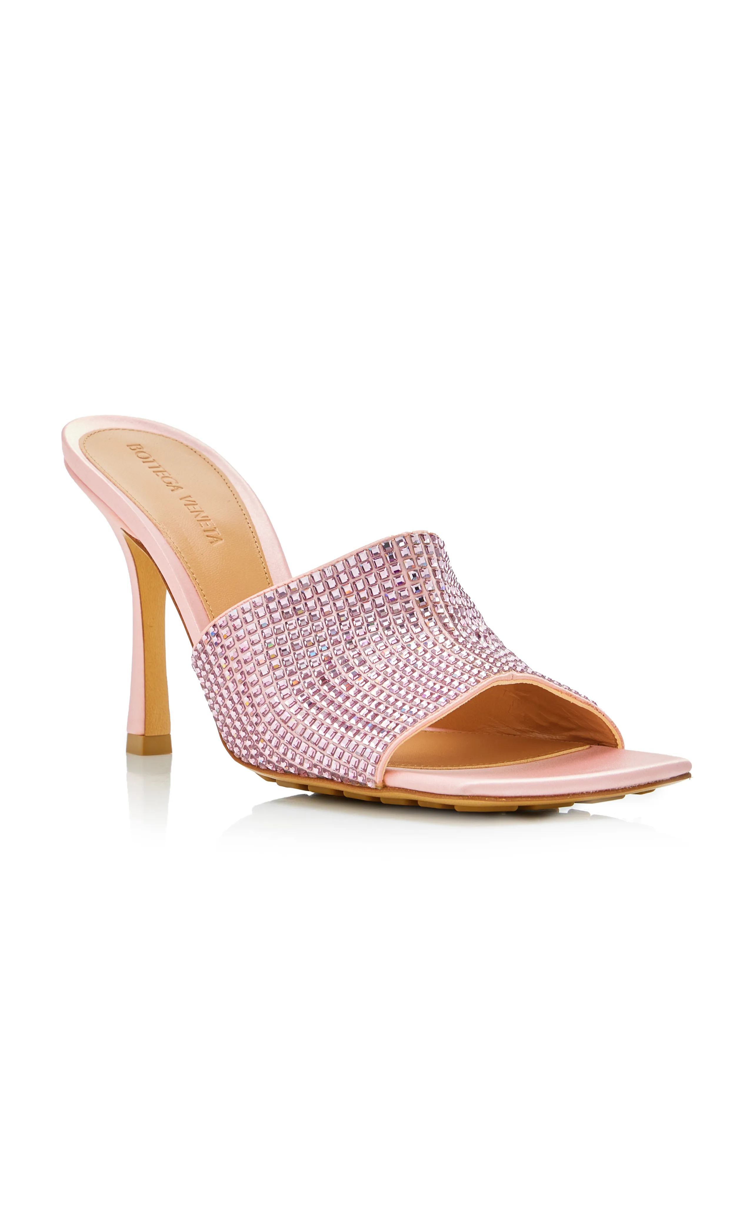 Bottega Veneta Sparkle Slide Stretch Satin Sandals