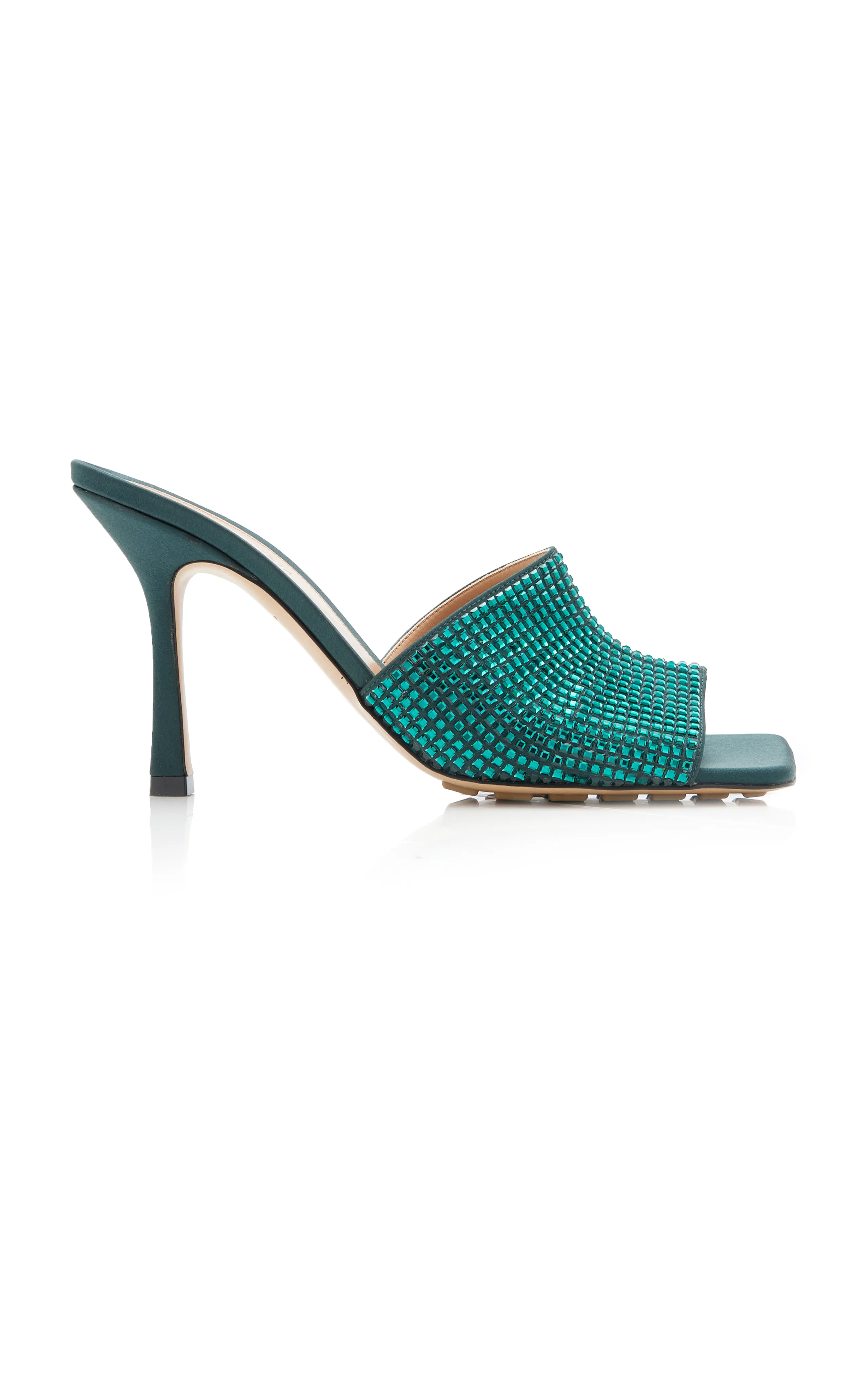 Bottega Veneta Sparkle Slide Stretch Satin Sandals