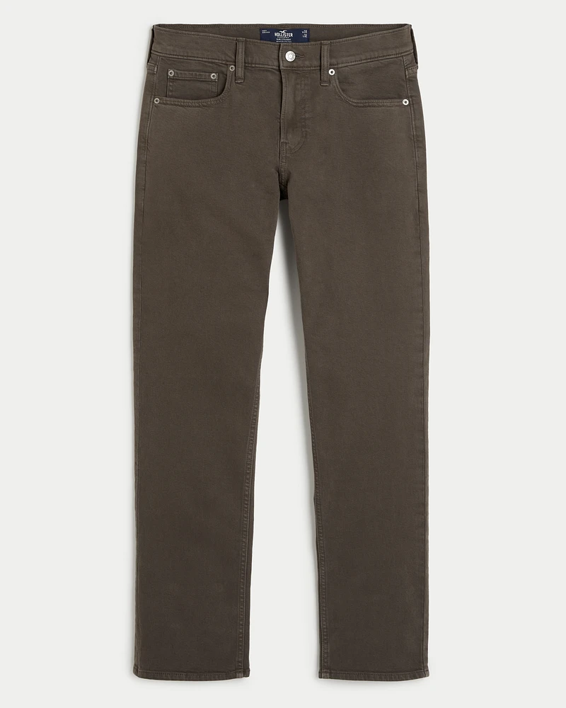 Brown Slim Straight Jeans