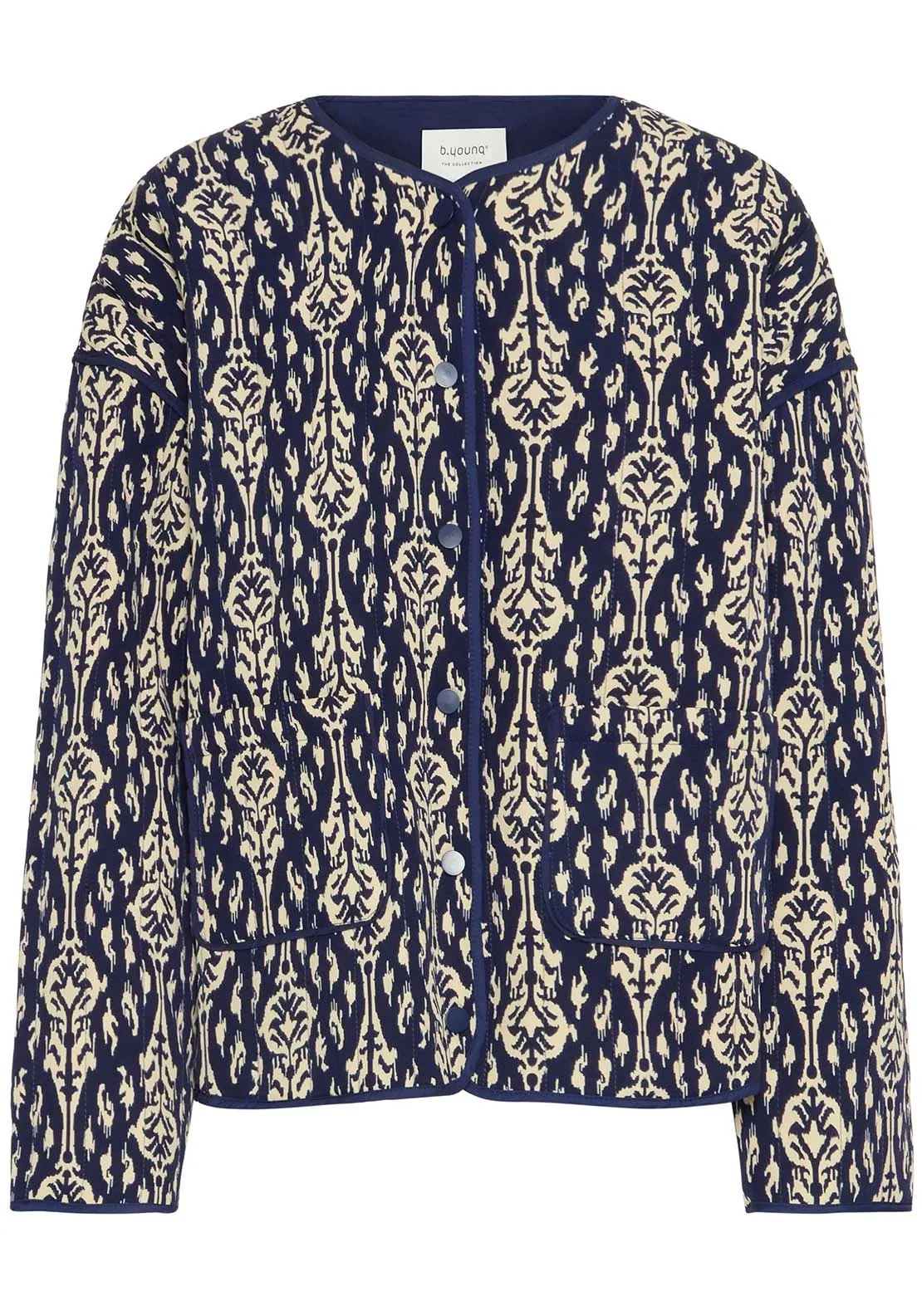 b.young Delight Printed Quilted Jacket, Navy