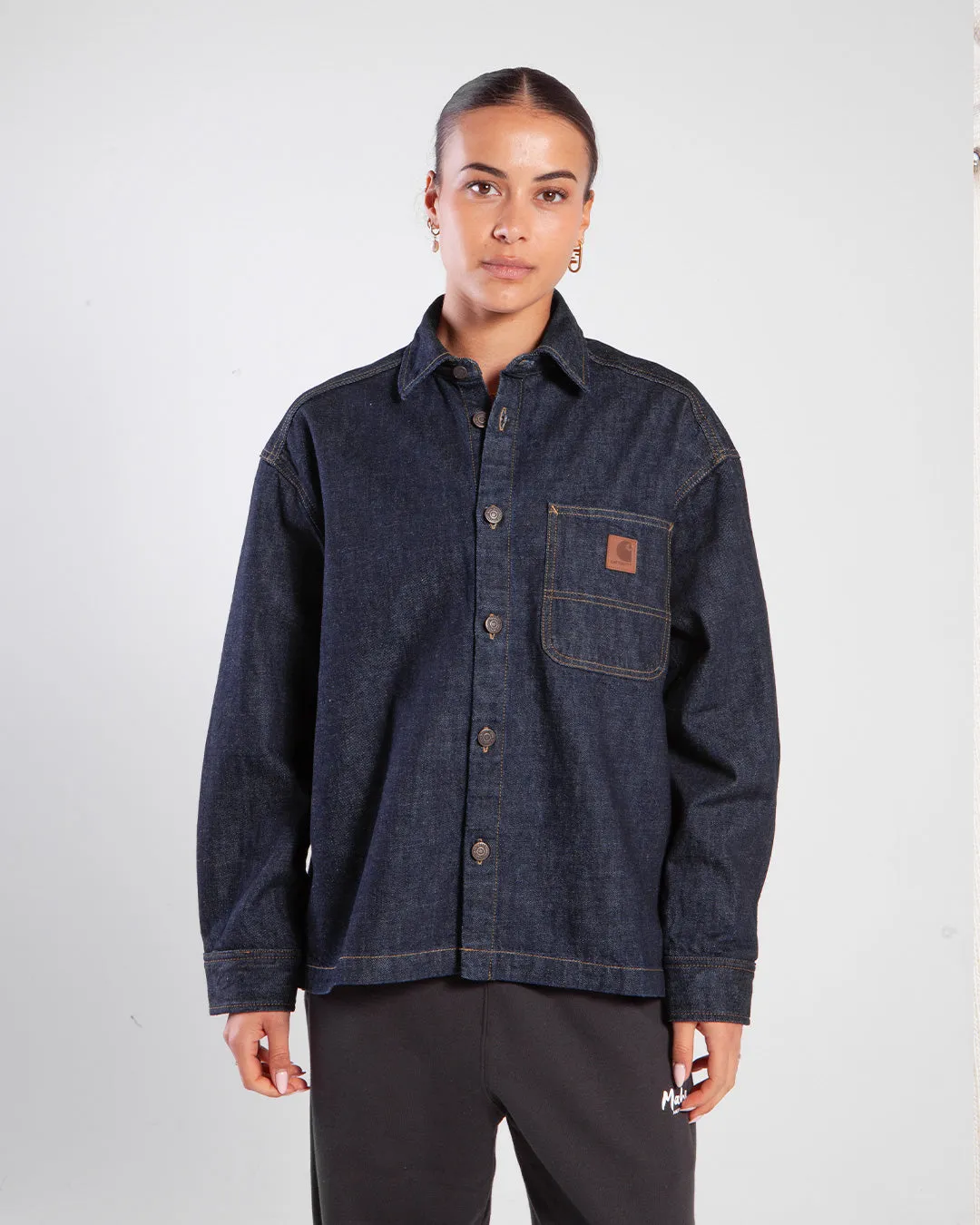 Carhartt W Lovilia Shirt Jacket Blue Rinsed