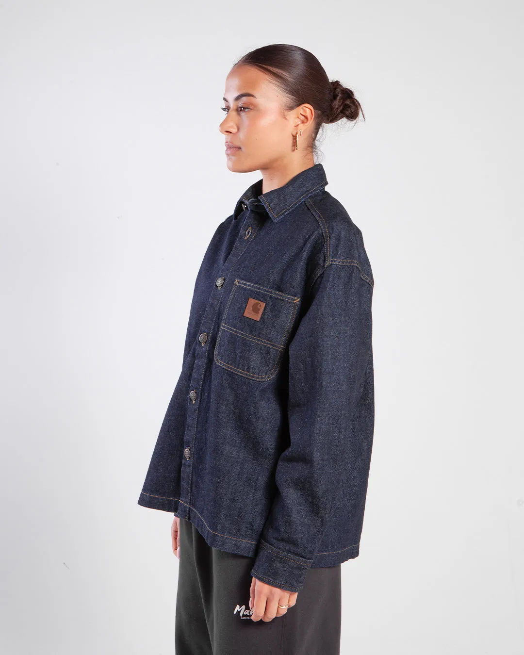 Carhartt W Lovilia Shirt Jacket Blue Rinsed