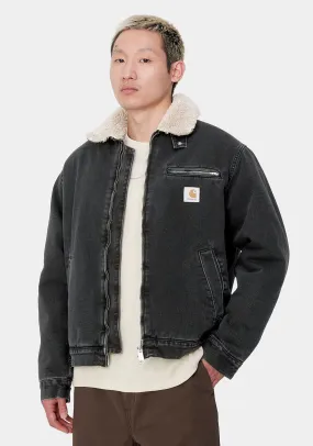 Carhartt WIP Hearld Borg Collar Denim Jacket, Black