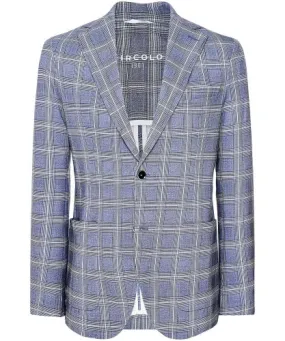 Circolo 1901 Navy Slim Fit Prince of Wales Check Jacket | Jules B