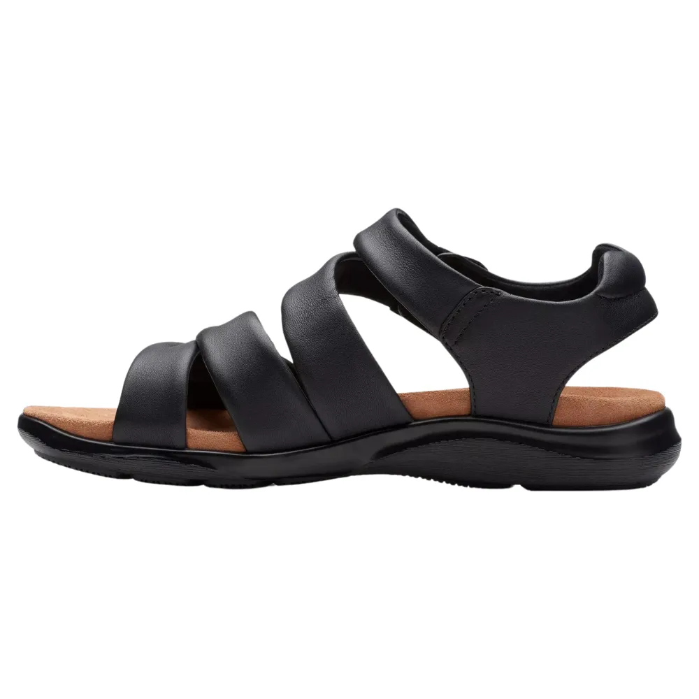 Clarks Kitly Ave Black Leather Sandal (Women's)