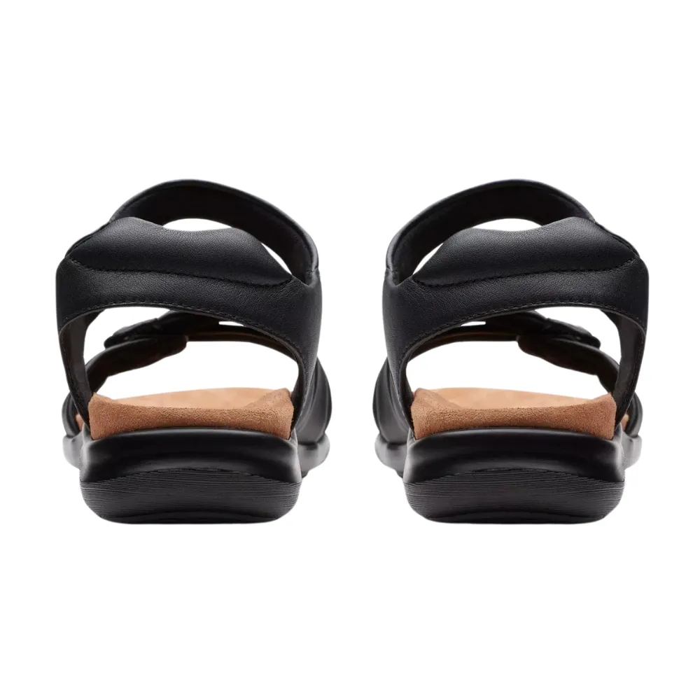 Clarks Kitly Ave Black Leather Sandal (Women's)