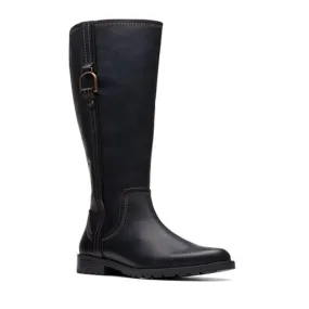 Clarks Women's Aspra Hi Boot Black Leather