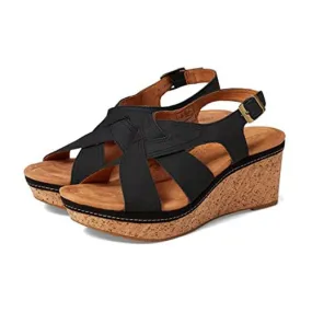 Clarks Women's Elleri Rae Wedge Sandal Black