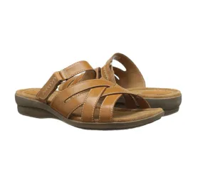 Clarks Women's Reid Newport Slide Cognac Leather