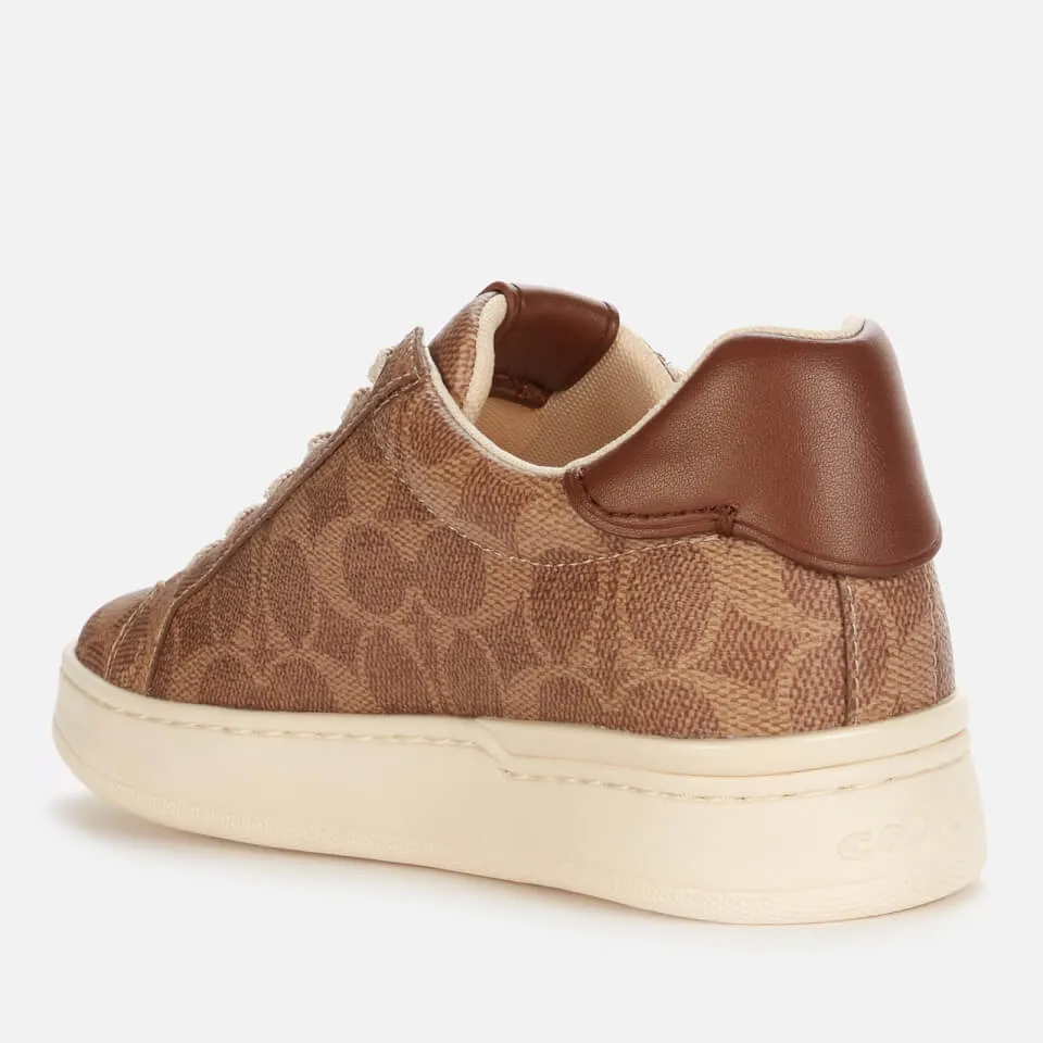 Coach Women's Lowline Coated Canvas Trainers - Tan - UK 3 | Coggles