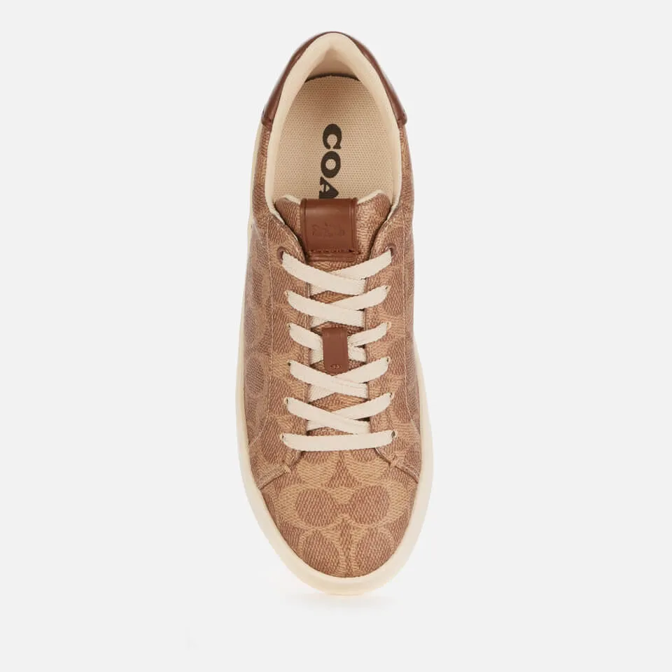 Coach Women's Lowline Coated Canvas Trainers - Tan - UK 3 | Coggles