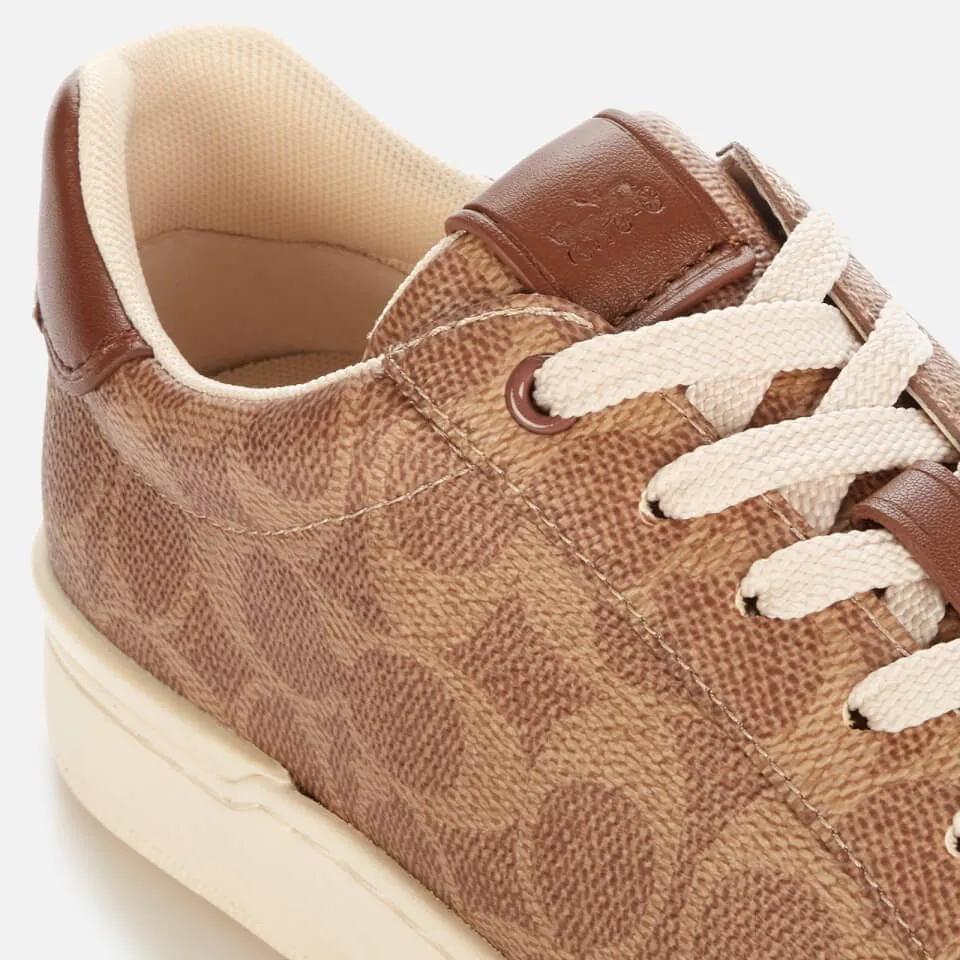 Coach Women's Lowline Coated Canvas Trainers - Tan - UK 3 | Coggles