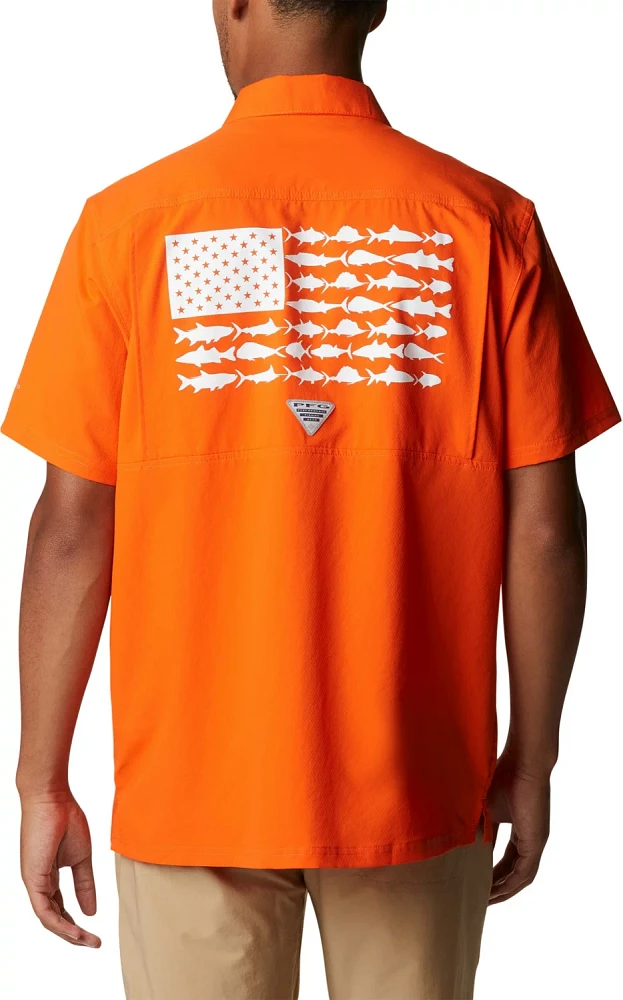 Columbia Sportswear Men's Clemson University Slack Tide Flag Camp Button Down Shirt