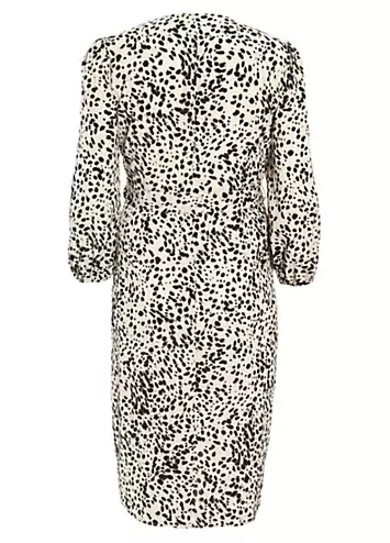 Curve White and Black Animal Print Wrap Dress by Quiz | Look Again