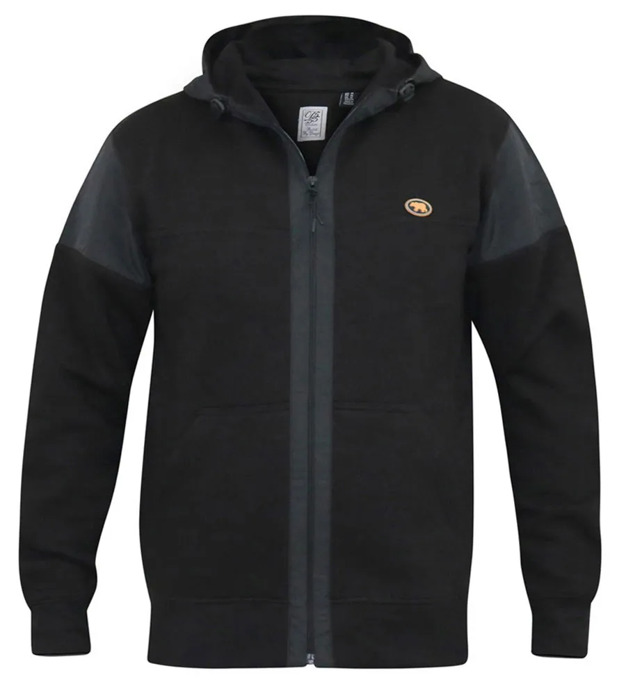 D555 Mens Couture Hoodie With Woven Contrast Fabric Trim (DEAN)