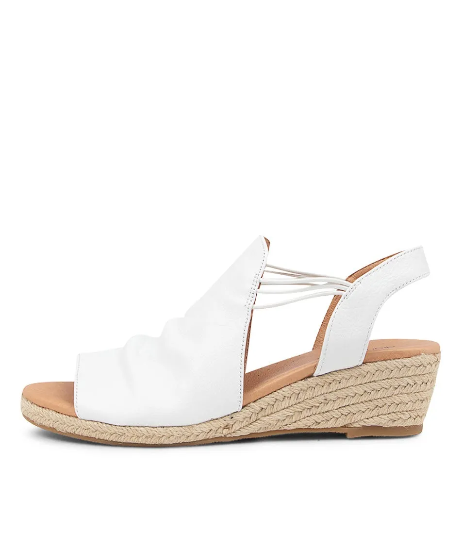 DIANA FERRARI Hlensia White Leather Heeled Sandals