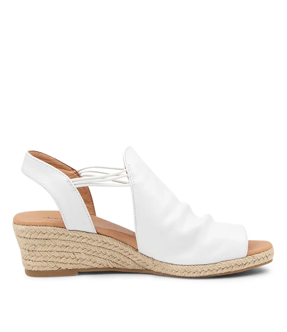 DIANA FERRARI Hlensia White Leather Heeled Sandals