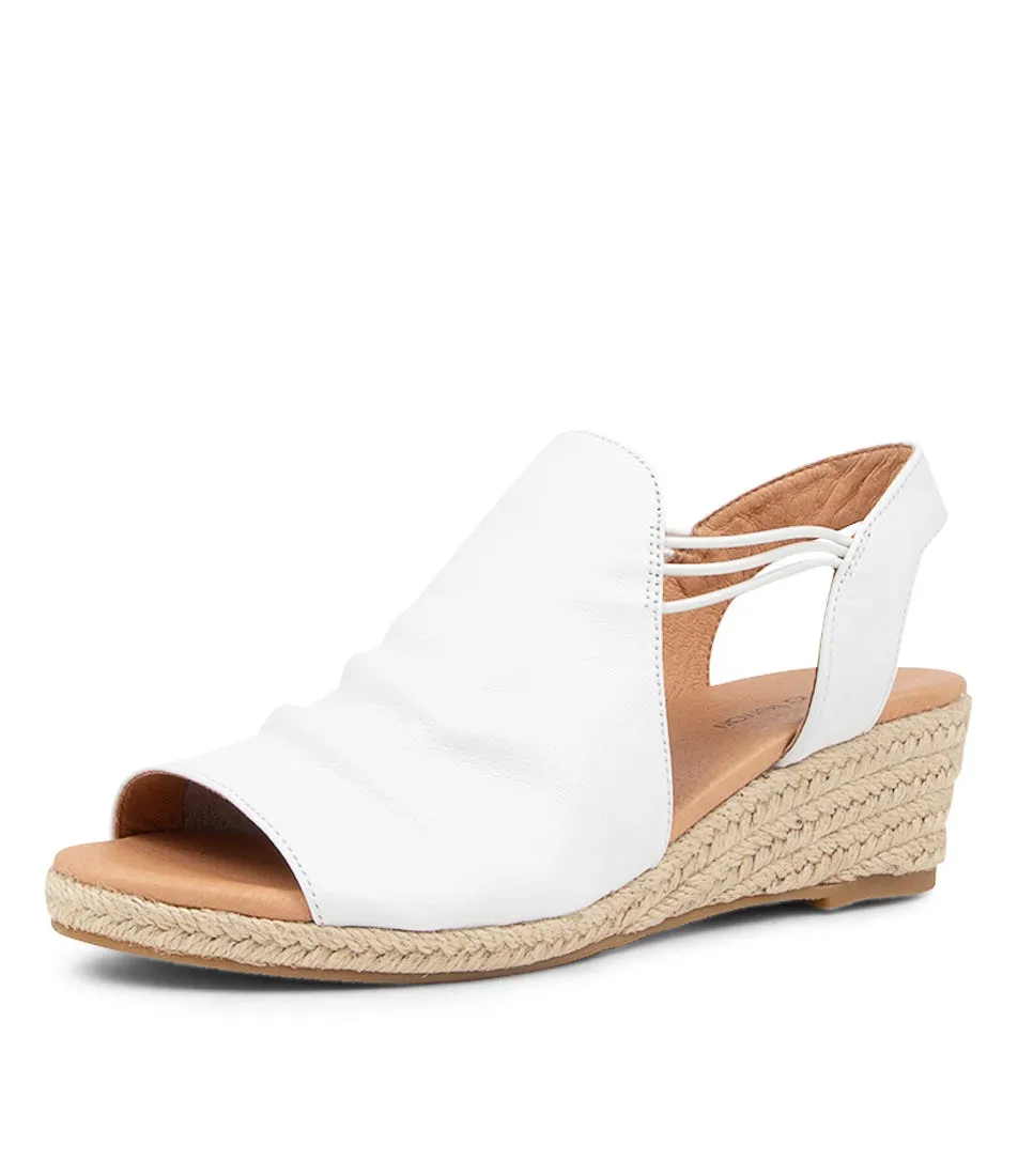 DIANA FERRARI Hlensia White Leather Heeled Sandals