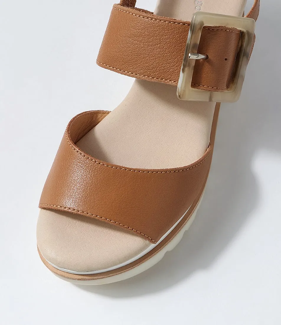 DJANGO & JULIETTE Wacie Dark Tan Leather Sandals