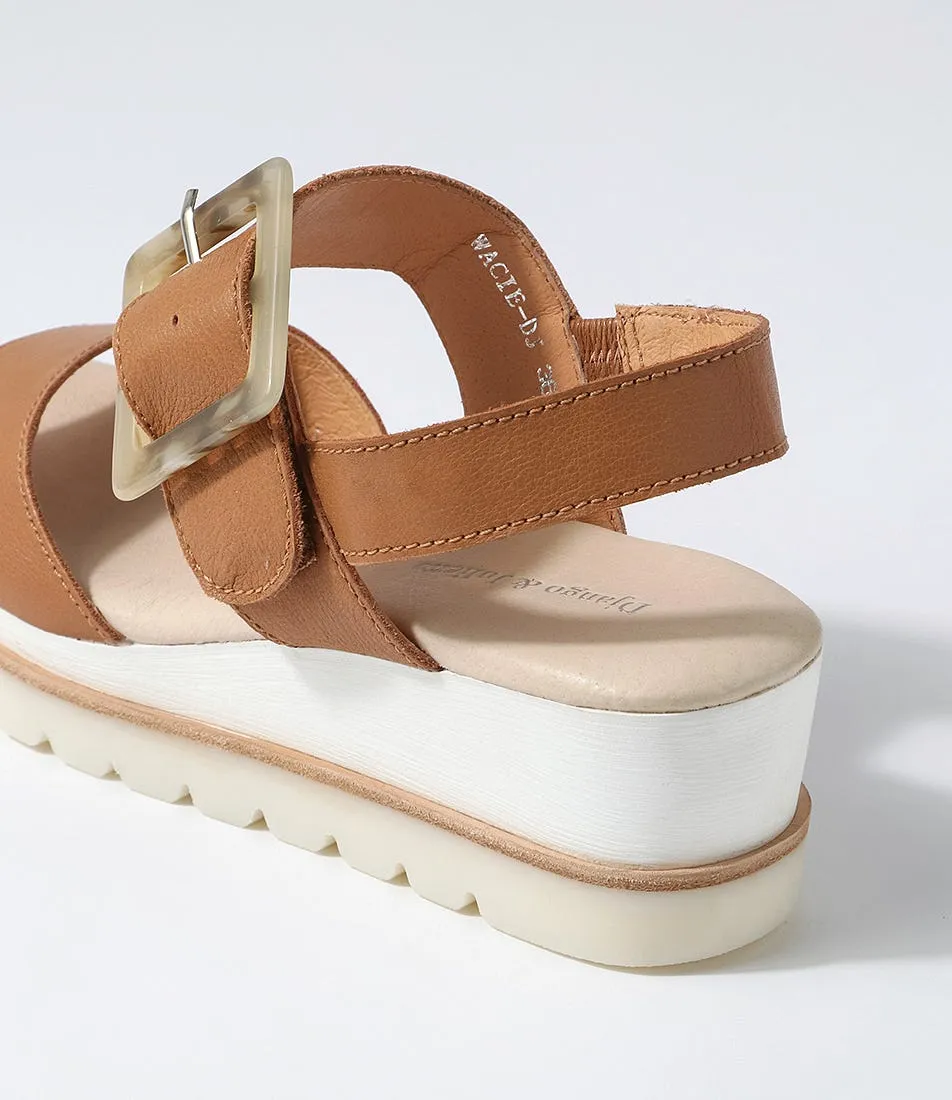 DJANGO & JULIETTE Wacie Dark Tan Leather Sandals