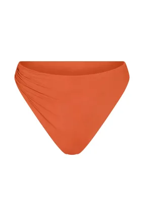 Draped Asymmetric Midi Bikini Bottom