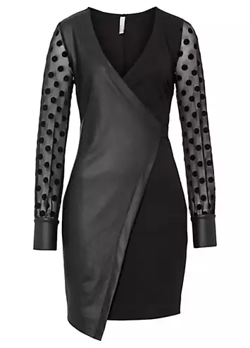 Faux Leather Wrap Dress by bonprix | Look Again