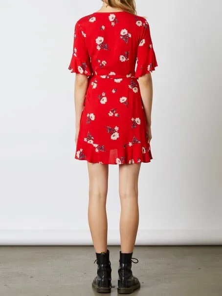 Final Sale - CottonCandy La - Best Buds Wrap Dress - Red