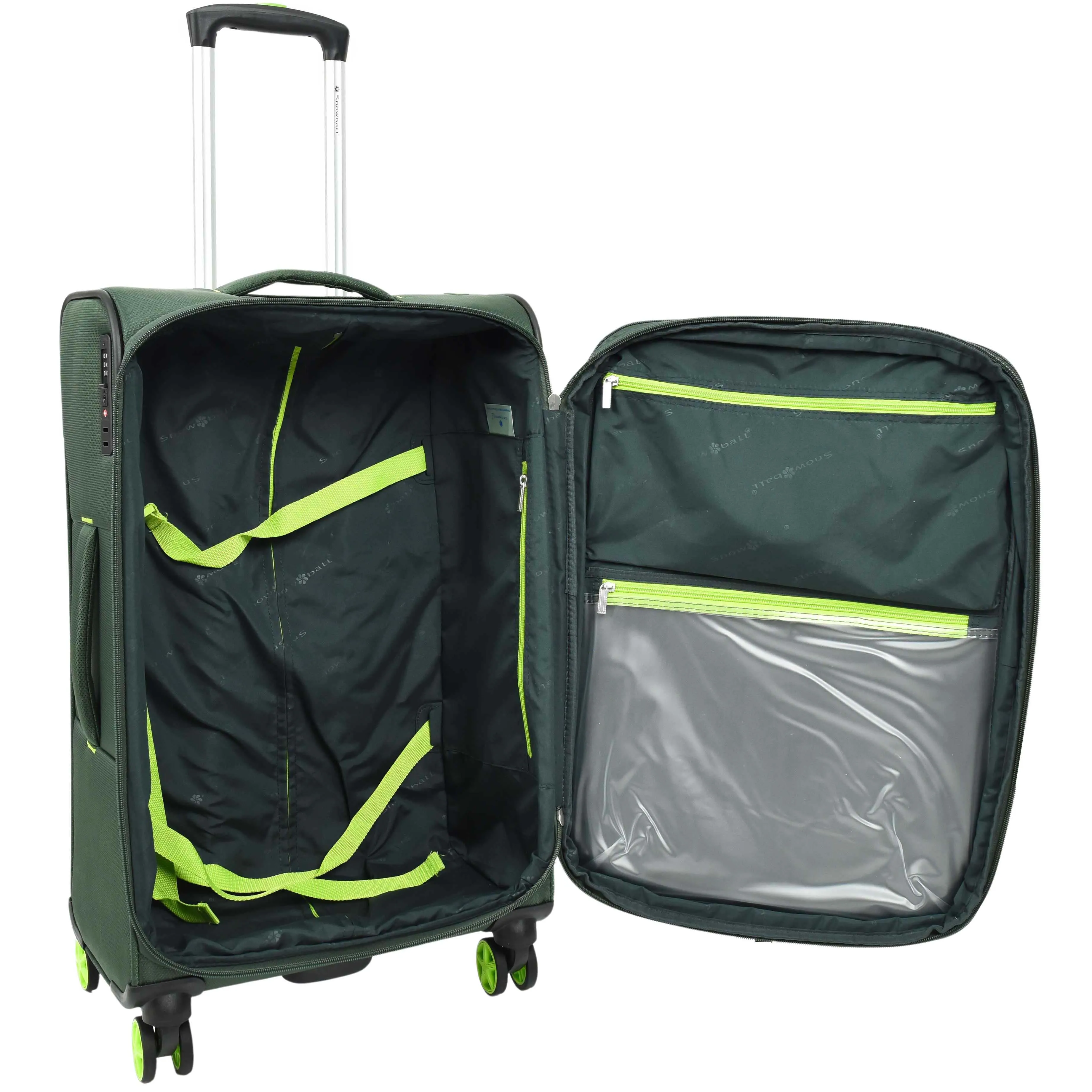 Four Wheel Suitcase Lightweight Expandable Quito Green