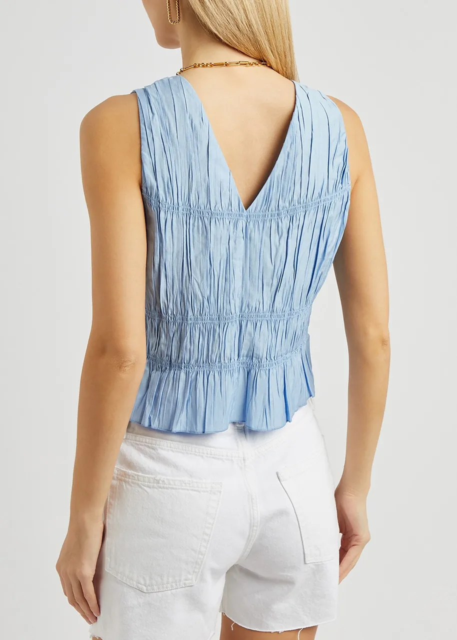 FRAME Blue crinkled tank -                         -                     -                