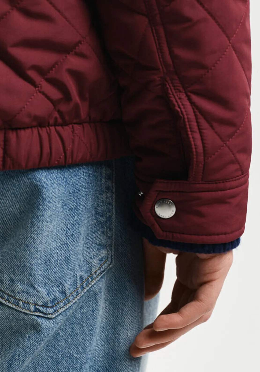 Gant Diamond Quilted Jacket, Wine Red