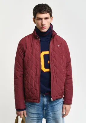 Gant Diamond Quilted Jacket, Wine Red