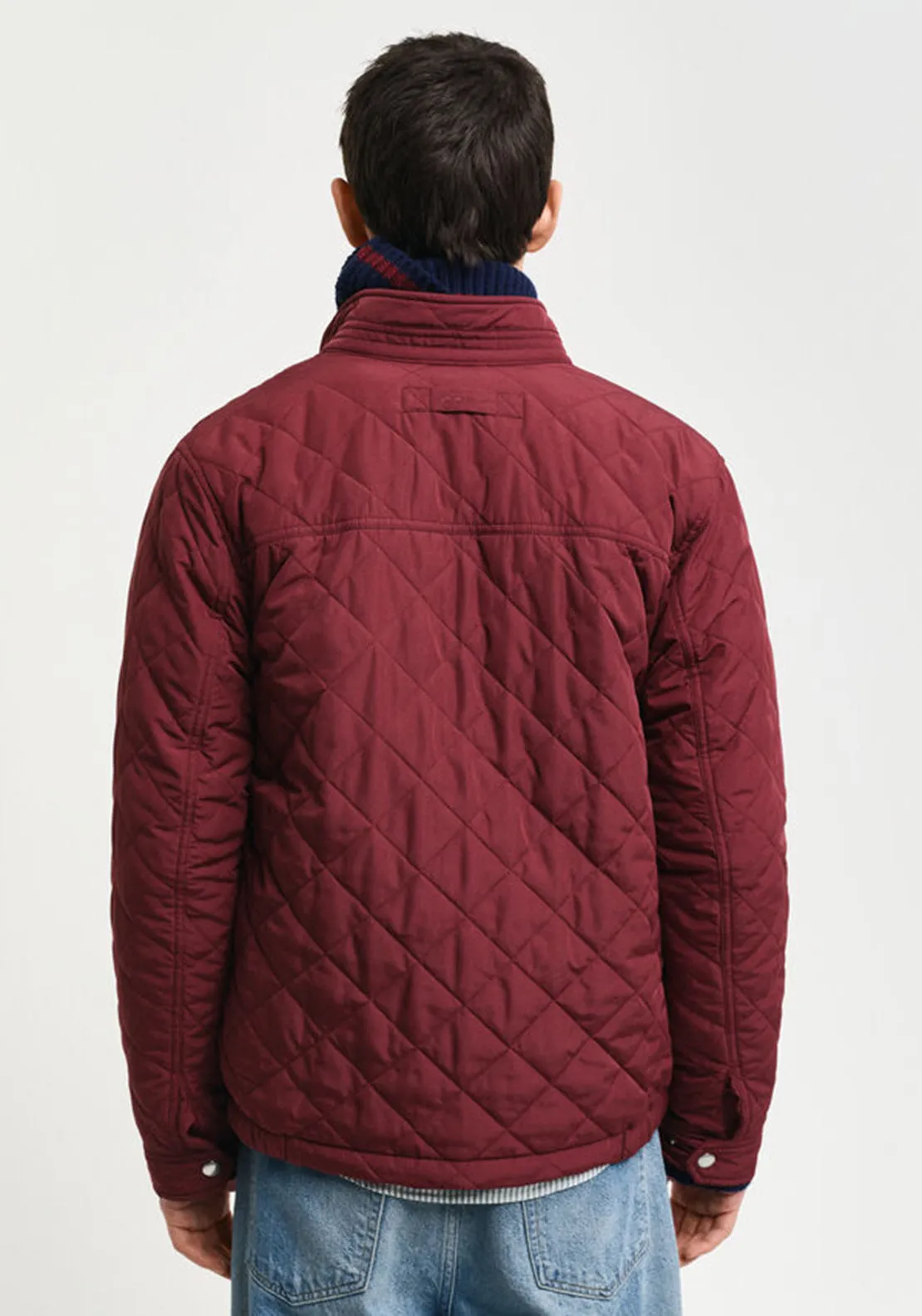 Gant Diamond Quilted Jacket, Wine Red