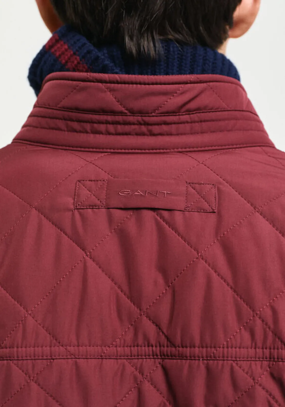 Gant Diamond Quilted Jacket, Wine Red