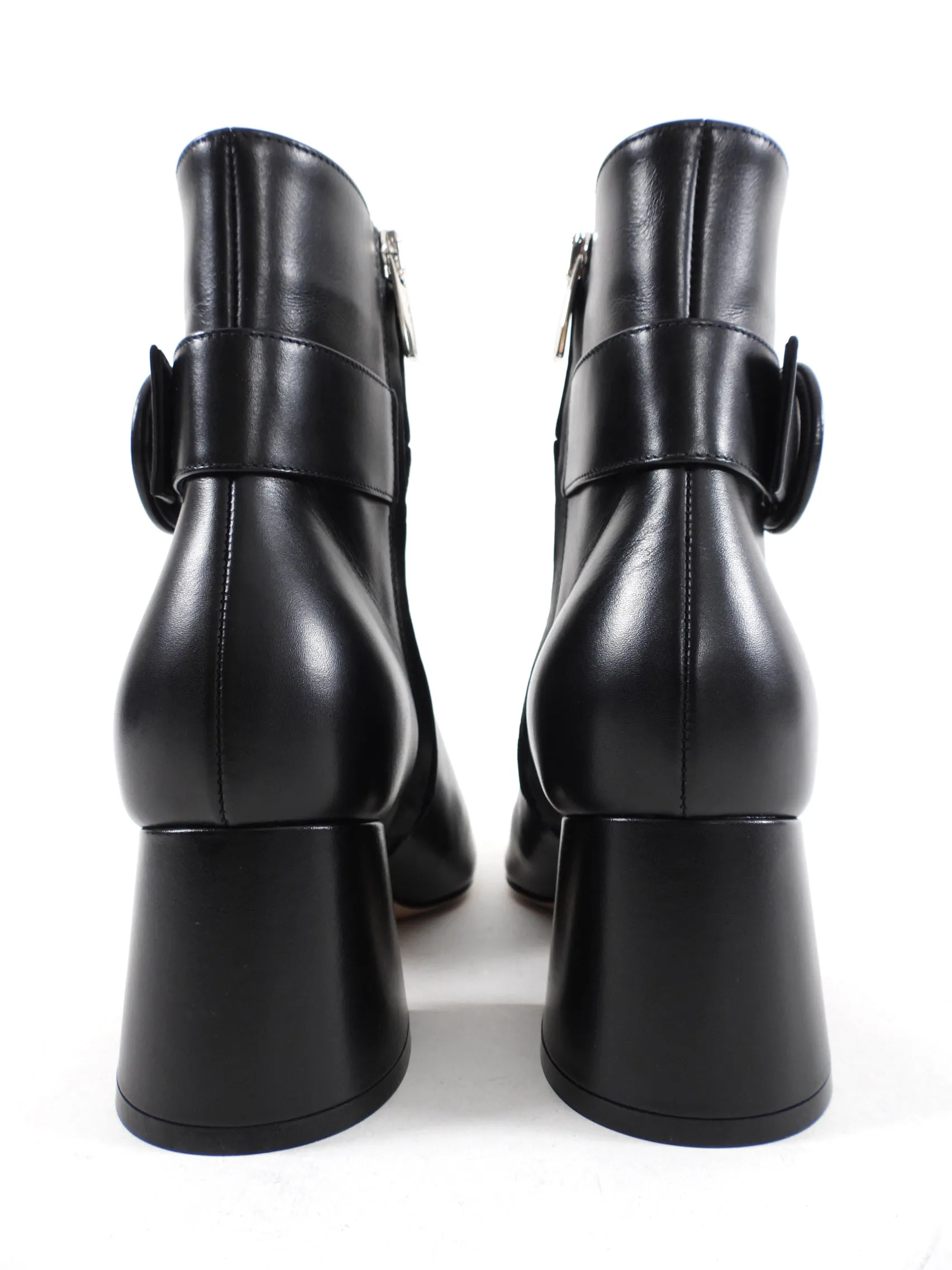 Gianvito Rossi Black Leather Buckled Ankle Boot - 36