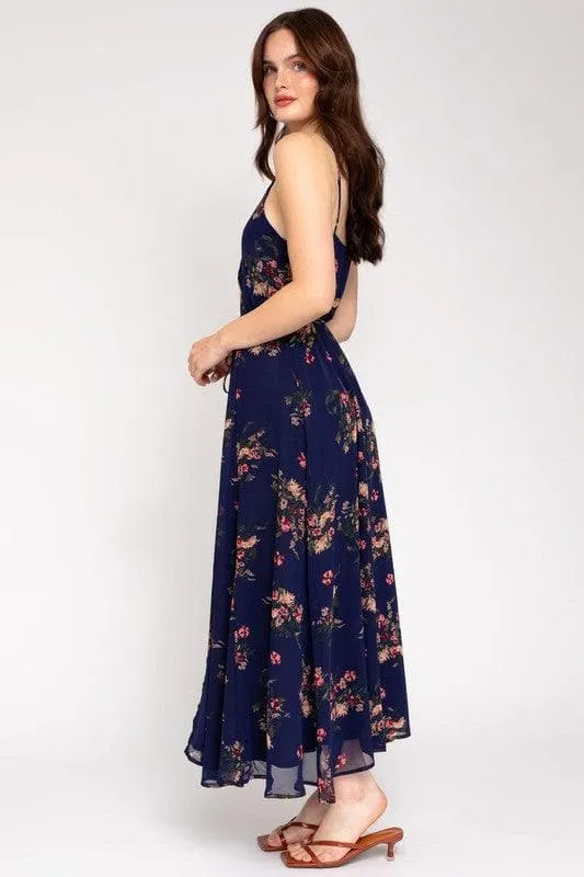 GILLI Spa Strap Floral Printed Maxi Wrap Dress